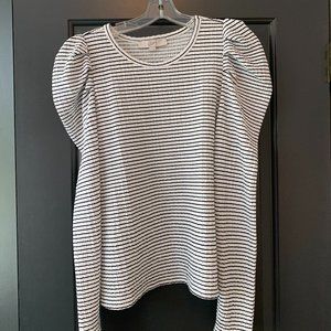 LOFT Long Sleeve Puff Sleeve Striped Tee